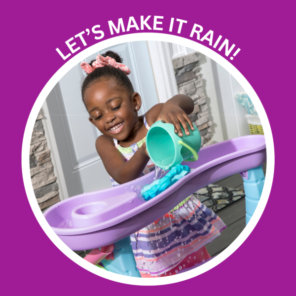 Step2 Rain Showers & Unicorn Water Table, Outdoor Water Table and Sensory Playset, Activity Toy with 13 Piece Accessories, Backyard Activity Centre,  Suitable for Kids both Boys and Girls Aged 18m+