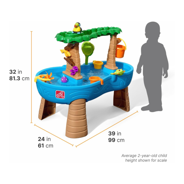 Step2 Tropical Rainforest Water Table, Indoor and Outdoor Water Table, Sensory Playset and Activity Toy, Rain Shower Wall, 13 Piece Accessories Set, Toy Suitable for Kids both Boys and Girls Aged 1.5+