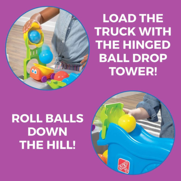 Step2 Ball Buddies Truckin & Rollin Play Table, Indoor and Outdoor Sensory Playset, Activity Toy with 13 Piece Accessories Including Balls, STEM Toy and Activity Centre, Suitable for Children Aged 2+
