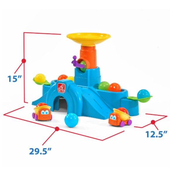 Step2 Ball Buddies Tunnel Tower, Indoor and Outdoor Sensory Play Table, Activity Toy with 12 Piece Accessories Including Balls, STEM Toy and Activity Centre, Suitable for Boys and Girls Aged 1+