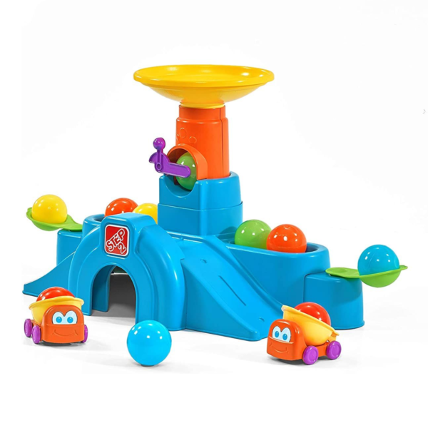 Step2 Ball Buddies Tunnel Tower, Indoor and Outdoor Sensory Play Table, Activity Toy with 12 Piece Accessories Including Balls, STEM Toy and Activity Centre, Suitable for Boys and Girls Aged 1+