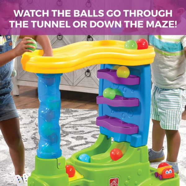 Step2 Ball Buddies Double Drop HQ, Indoor and Outdoor Sensory Play Table, Activity Toy with 12 Piece Accessories Including Balls, STEM Toy and Activity Centre, Suitable for Boys and Girls Aged 1+