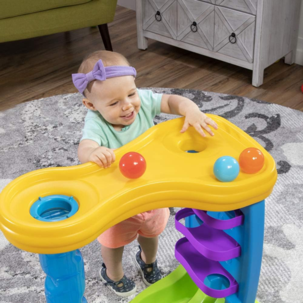 Step2 Ball Buddies Double Drop HQ, Indoor and Outdoor Sensory Play Table, Activity Toy with 12 Piece Accessories Including Balls, STEM Toy and Activity Centre, Suitable for Boys and Girls Aged 1+
