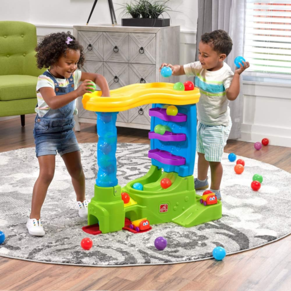 Step2 Ball Buddies Double Drop HQ, Indoor and Outdoor Sensory Play Table, Activity Toy with 12 Piece Accessories Including Balls, STEM Toy and Activity Centre, Suitable for Boys and Girls Aged 1+