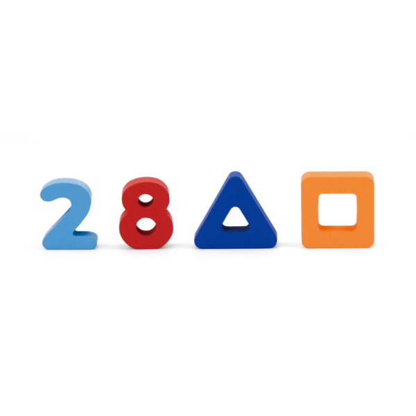 Viga Numbers & Shapes, 20 Piece Block Puzzle, Montessori Wooden Toy, Develops Sensory, Cognitive & Fine Motor Skills, Non-Toxic & Eco-friendly Kids Educational Toy, Suitable for Children Aged 18M+