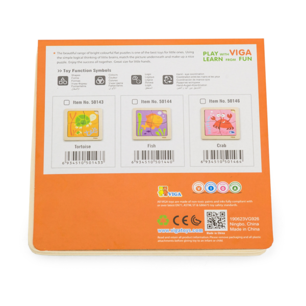 Viga Crab, 4 Piece Block Puzzle, Montessori Wooden Toy, Develops Sensory, Cognitive & Fine Motor Skills, Non-Toxic & Eco-friendly Kids Educational Toy, Suitable for Boys and Girls Aged 12M+