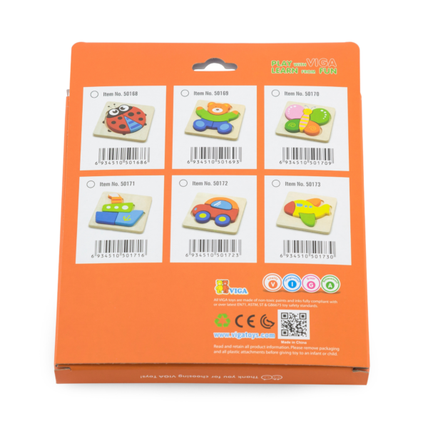 Viga Butterfly, 5 Piece Block Puzzle, Montessori Wooden Toy, Develops Sensory, Cognitive & Fine Motor Skills, Non-Toxic & Eco-friendly Kids Educational Toy, Suitable for Boys and Girls Aged 18M+