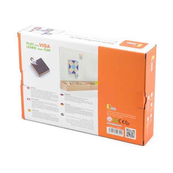Viga Visual Blocks, 40 Piece Magnetic Puzzle, Montessori Wooden Toy, Develops Sensory, Cognitive & Fine Motor Skills, Non-Toxic & Eco-friendly Kids Educational Toy, Suitable for Children Aged 3Y+