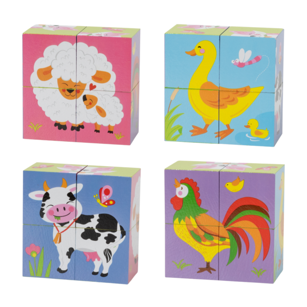 Viga Farm Animals, 6 Sided Cube Puzzle, Montessori Wooden Toy, Develops Sensory, Cognitive & Fine Motor Skills, Non-Toxic & Eco-friendly Kids Educational Toy, Suitable for Boys and Girls Aged 2Y+