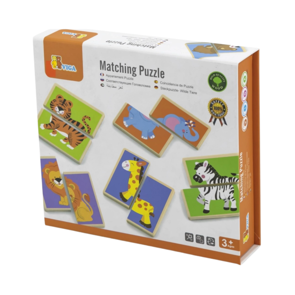 Viga Wild Animals, 36 Piece Mix & Match Puzzle, Montessori Wooden Toy, Develops Sensory, Cognitive & Fine Motor Skills, Non-Toxic & Eco-friendly Kids Educational Toy, Suitable for Children Aged 3Y+
