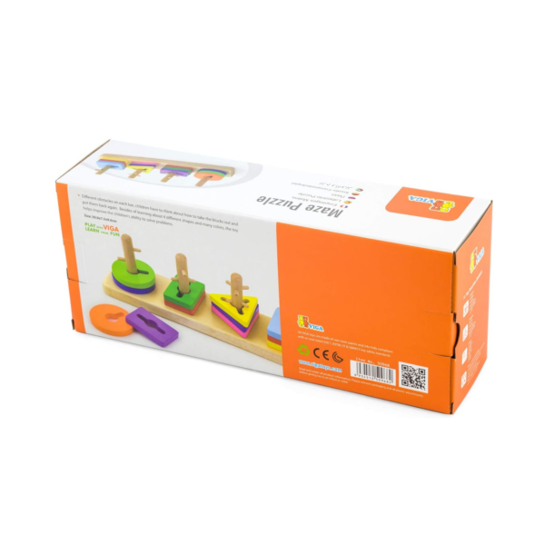Viga Creative Shapes, 12 Piece Stacking Puzzle, Montessori Wooden Toy, Develops Sensory, Cognitive & Fine Motor Skills, Non-Toxic & Eco-friendly Kids Educational Toy, Suitable for Children Aged 18M+