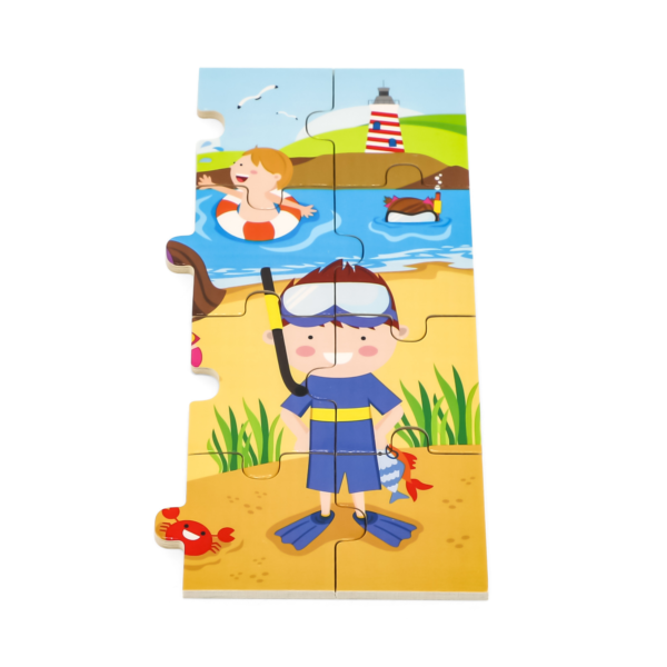 Viga Summer, Seasonal, 24 Piece Jigsaw Puzzle, Montessori Wooden Toy, Develops Sensory, Cognitive & Fine Motor Skills, Non-Toxic & Eco-friendly Kids Educational Toy, Suitable for Children Aged 2Y+