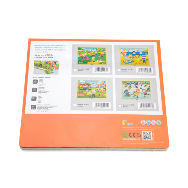 Viga Winter, Seasonal, 24 Piece Jigsaw Puzzle, Montessori Wooden Toy, Develops Sensory, Cognitive & Fine Motor Skills, Non-Toxic & Eco-friendly Kids Educational Toy, Suitable for Children Aged 2Y+