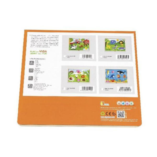 Viga Park, 16 Piece Jigsaw Puzzle, Montessori Wooden Toy, Develops Sensory, Cognitive & Fine Motor Skills, Non-Toxic & Eco-friendly Kids Educational Toy, Suitable for Boys and Girls Aged 2Y+