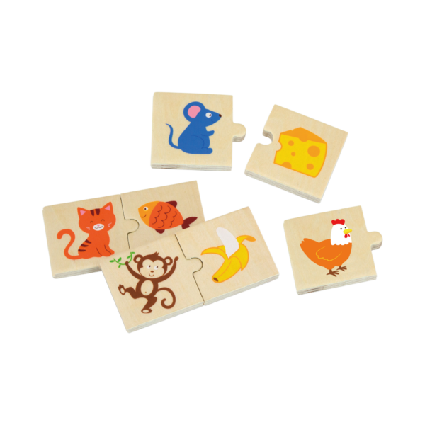 Viga Animal Feeding, 12 Piece Mix & Match Puzzle, Montessori Wooden Toy, Develops Sensory, Cognitive & Fine Motor Skills, Non-Toxic & Eco-friendly Kids Educational Toy, for Boys & Girls 18M+