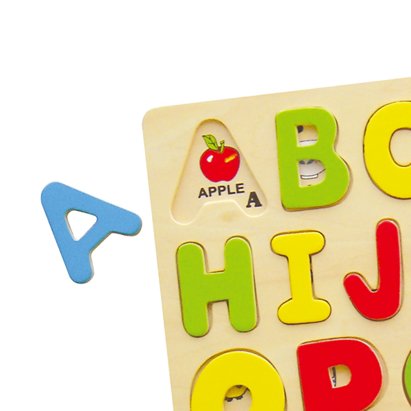 Viga ABC Alphabets, 26 Piece Block Puzzle, Montessori Wooden Toy, Develops Sensory, Cognitive & Fine Motor Skills, Non-Toxic & Eco-friendly Kids Educational Toy, Suitable for Boys and Girls Aged 3Y+