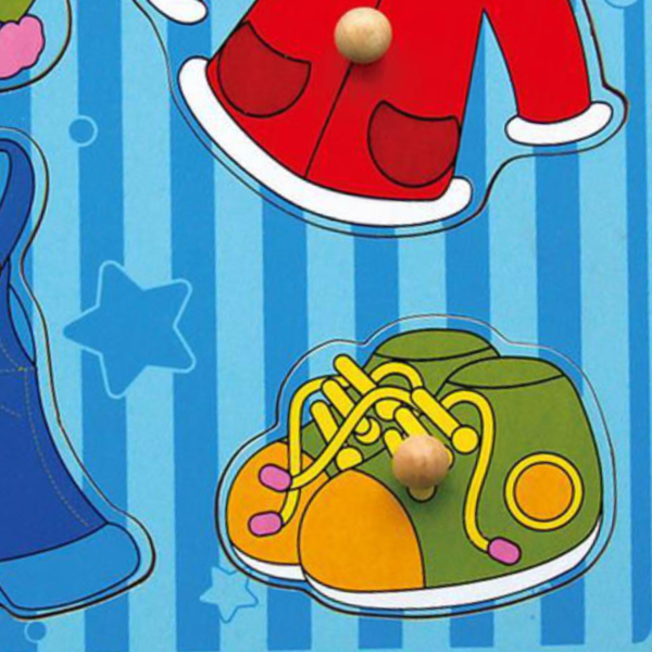 Viga Dresses, 4 Piece Knob Puzzle, Montessori Wooden Toy, Develops Sensory, Cognitive & Fine Motor Skills, Non-Toxic & Eco-friendly Kids Educational Toy, Suitable for Boys and Girls Aged 12M+