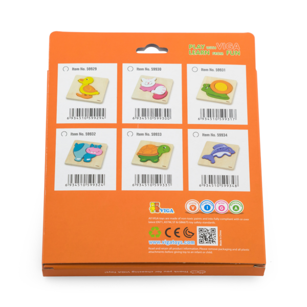Viga Duck, 4 Piece Block Puzzle, Montessori Wooden Toy, Develops Sensory, Cognitive & Fine Motor Skills, Non-Toxic & Eco-friendly Kids Educational Toy, Suitable for Boys and Girls Aged 18M+