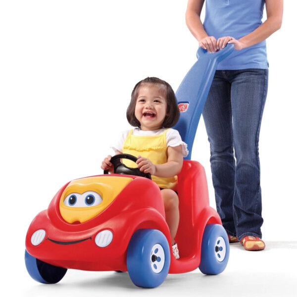 Step2 10th Anniversary Edition Buggy Single Seater Kids Push Car, Easy to Store Ride On Toy with Seatbelt, Horn and Storage Trunk, Suitable for Children both Boys and Girls Aged 18m and Above, Red