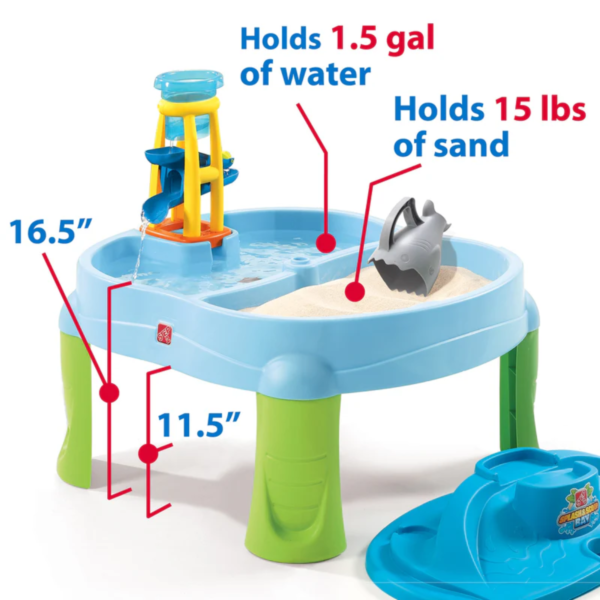 Step2 Splash N Scoop Bay, Indoor and Outdoor Sand and Water Table, Sensory Playset, Activity Toy with5 Piece Accessories, STEM Toy and Activity Centre, Suitable for Kids both Boys and Girls Aged 2+