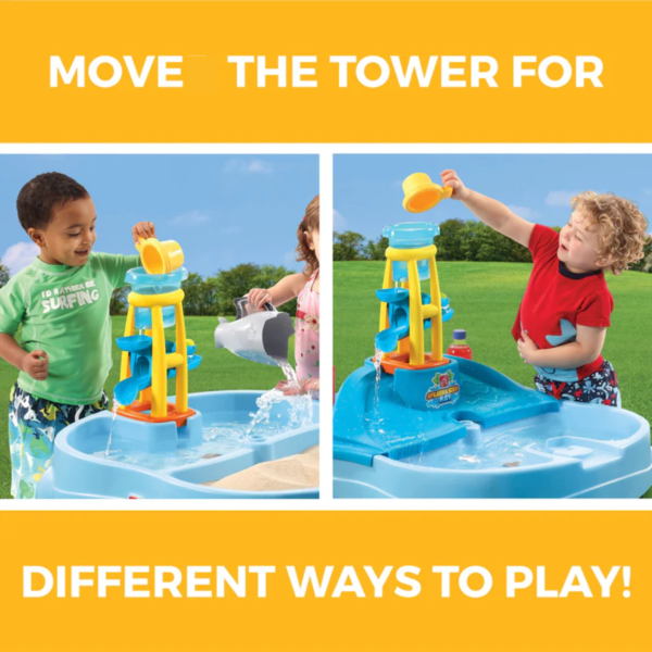 Step2 Splash N Scoop Bay, Indoor and Outdoor Sand and Water Table, Sensory Playset, Activity Toy with5 Piece Accessories, STEM Toy and Activity Centre, Suitable for Kids both Boys and Girls Aged 2+