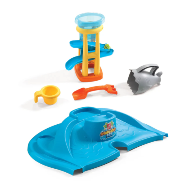 Step2 Splash N Scoop Bay, Indoor and Outdoor Sand and Water Table, Sensory Playset, Activity Toy with5 Piece Accessories, STEM Toy and Activity Centre, Suitable for Kids both Boys and Girls Aged 2+