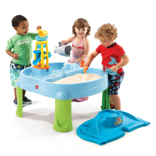 Step2 Splash N Scoop Bay, Indoor and Outdoor Sand and Water Table, Sensory Playset, Activity Toy with5 Piece Accessories, STEM Toy and Activity Centre, Suitable for Kids both Boys and Girls Aged 2+