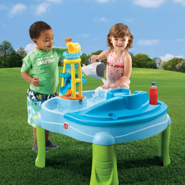 Step2 Splash N Scoop Bay, Indoor and Outdoor Sand and Water Table, Sensory Playset, Activity Toy with5 Piece Accessories, STEM Toy and Activity Centre, Suitable for Kids both Boys and Girls Aged 2+