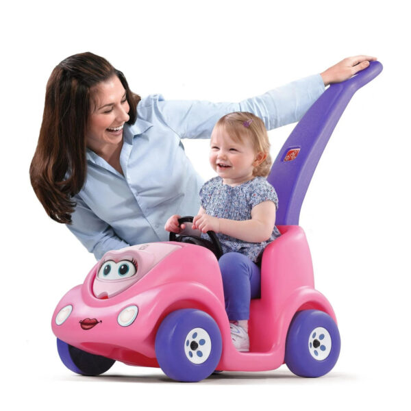 Step2 10th Anniversary Edition Buggy Single Seater Kids Push Car, Easy to Store Ride On Toy with Seatbelt, Horn and Storage Trunk, Suitable for Children both Boys and Girls Aged 18m and Above, Pink