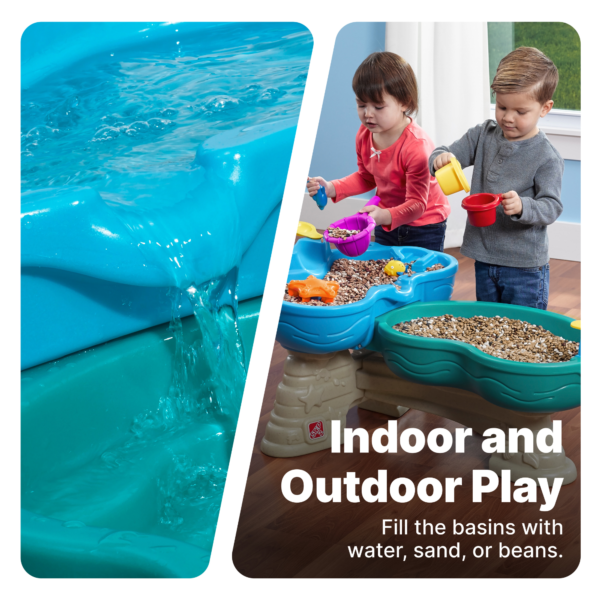Step2 Spill & Splash Seaway Water Table with Umbrella, Outdoor Water Table and Activity Toy with 10 Piece Accessories, Backyard Garden STEM Toy Suitable for Children both Boys and Girls Aged 1.5+