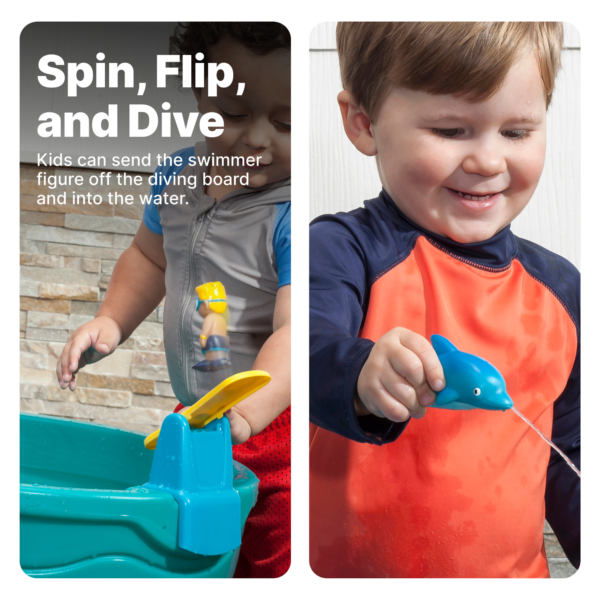 Step2 Spill & Splash Seaway Water Table with Umbrella, Outdoor Water Table and Activity Toy with 10 Piece Accessories, Backyard Garden STEM Toy Suitable for Children both Boys and Girls Aged 1.5+