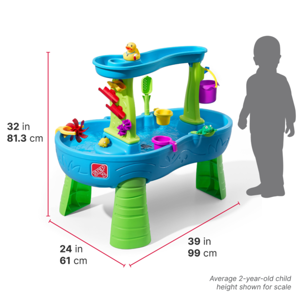Step2 Rain Showers Splash Pond Water Table with Umbrella, Indoor and Outdoor Water Table, Sensory Playset and Activity Toy, Rain Shower Wall, 13 Piece Accessories Set, Toy for Toddlers Aged 1.5+