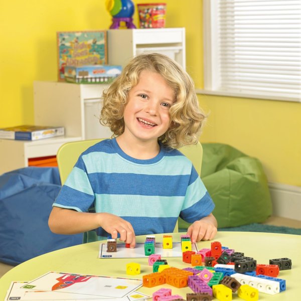 Learning Resources MathLink Cubes Activity Set, 100 Cubes & 30 Activities, Ages 4+, Hands-On Math & STEM Learning
